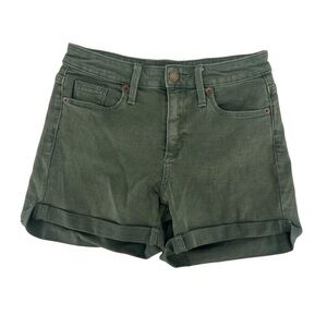 Universal Thread Green High Rise Midi Cuffed Hem Jean Shorts Size 0 Women’s